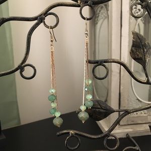 Fashion Jewelry Dangling Earrings Green Orbs